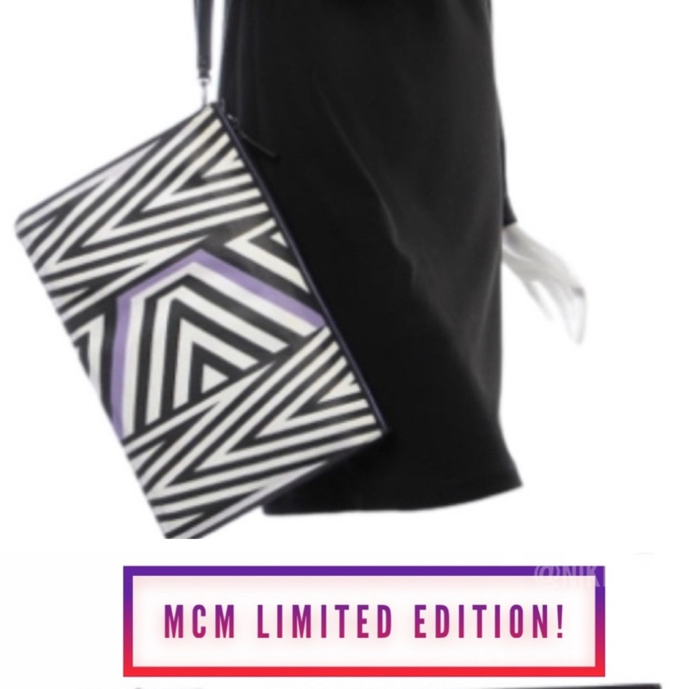MCM Ltd Edition 2016 ONLY 250 MADE Tobias Rehberger Print Pouch. Purple, black